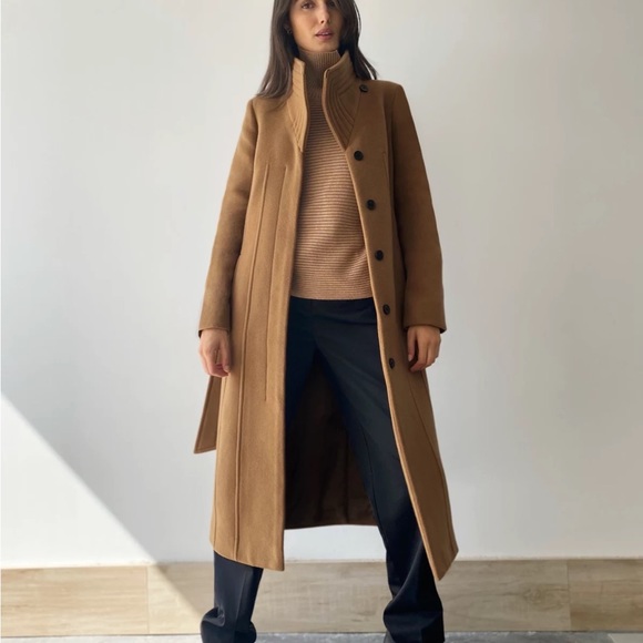 New 2XS Aritzia Babaton The Connor Wool Tailored Winter Coat Long Winter Elegant - Picture 3 of 16